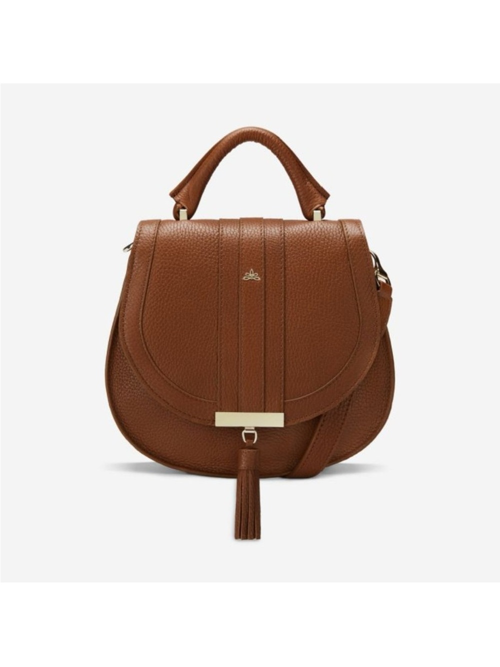 Demellier brown pebbled leather tassel bag / satchel